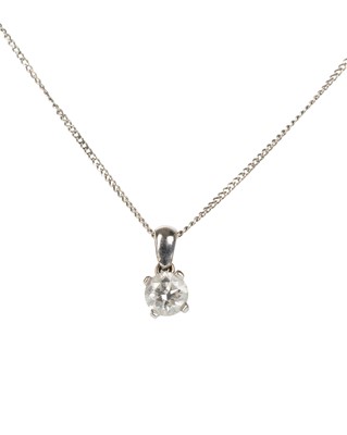 Lot 549 - DIAMOND PENDANT AND EARRING SET