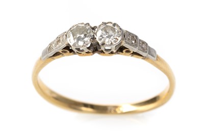 Lot 567 - DIAMOND TWO STONE RING