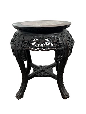 Lot 1643 - CHINESE HARDWOOD JARDINIERE STAND