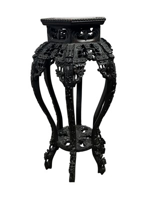 Lot 1648 - CHINESE HARDWOOD JARDINIERE STAND