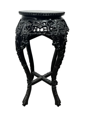 Lot 1653 - CHINESE HARDWOOD JARDINIERE STAND