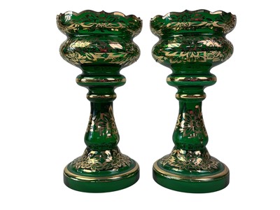 Lot 119 - PAIR OF VICTORIAN CANDLE LUSTRES