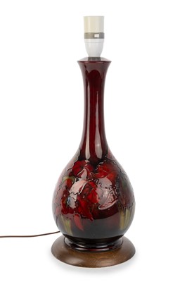 Lot 1298 - MOORCROFT POTTERY FLAMBE TABLE LAMP