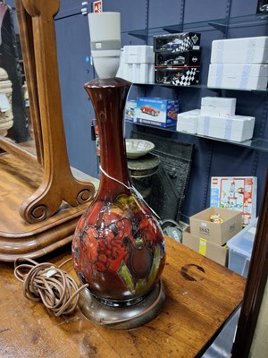 Lot 1298 - MOORCROFT POTTERY FLAMBE TABLE LAMP