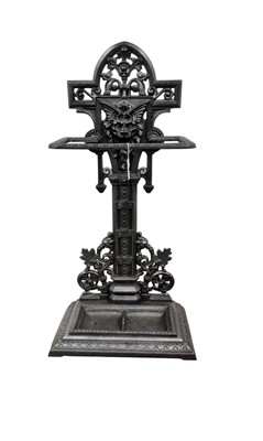 Lot 121 - LATE VICTORIAN CAST IRON TWO DIVISION STICK STAND