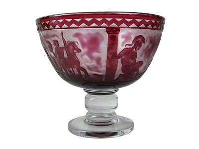 Lot 122 - RUBY GLASS CENTREPIECE BOWL