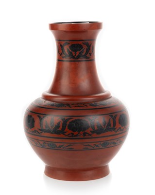 Lot 893 - CHINESE LACQUER VASE