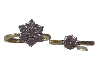 Lot 333 - TWO CUBIC ZIRCONIA RINGS