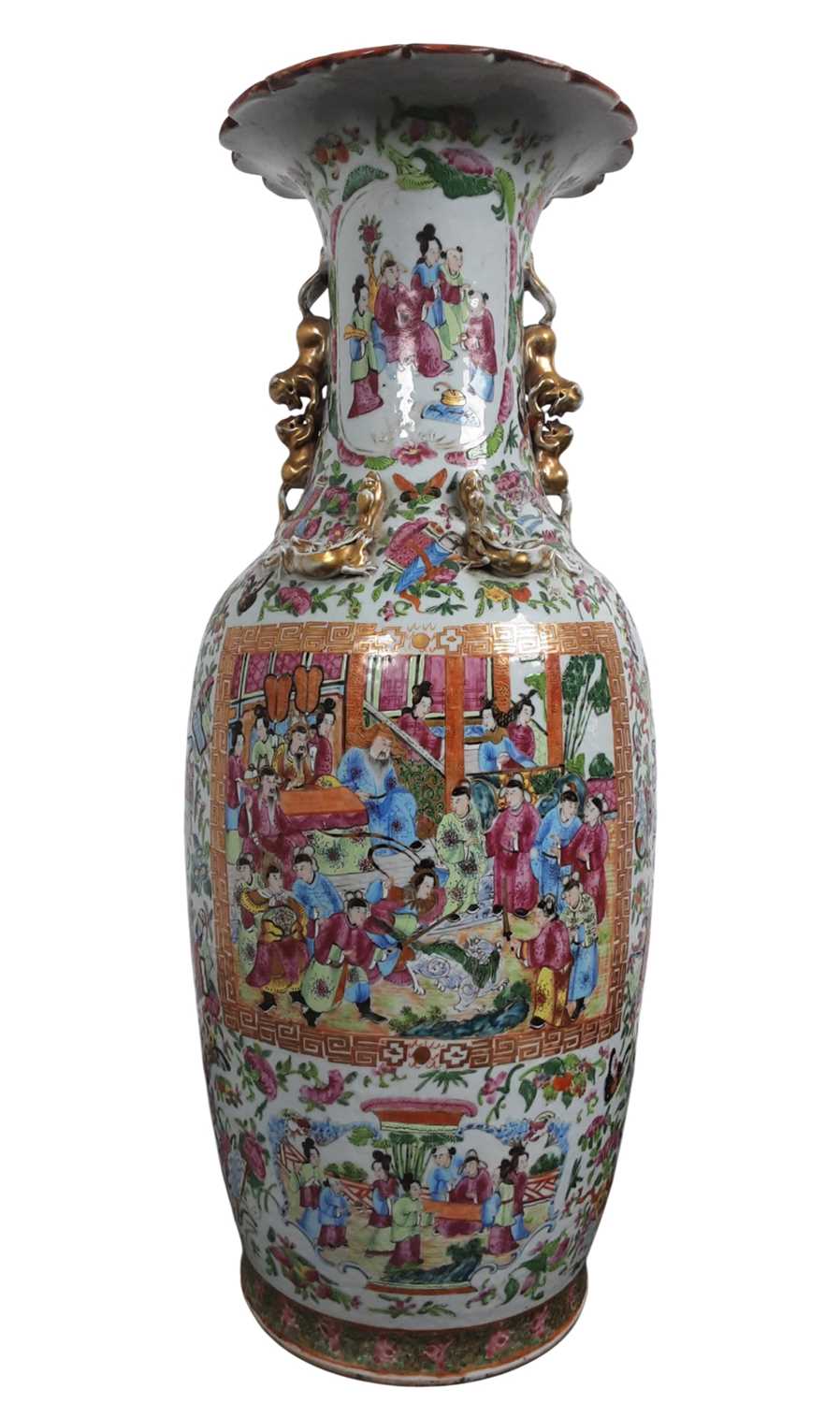 Lot 870 - CHINESE CANTON FAMILLE ROSE VASE