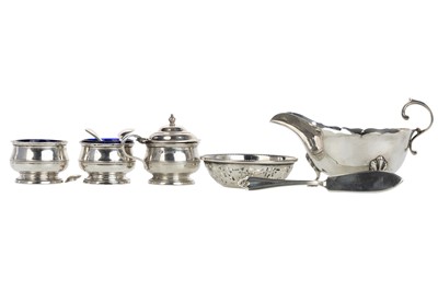 Lot 1205 - GEORGE V SILVER CRUET SET
