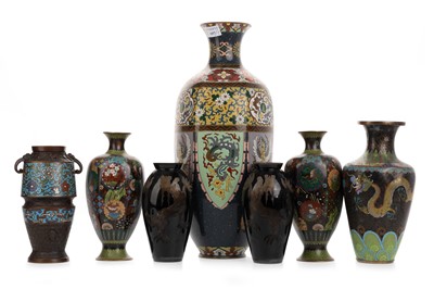 Lot 1657 - GROUP OF JAPANESE CLOISONNÉ VASES