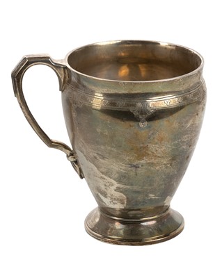 Lot 1211 - GEORGE V SILVER CHRISTENING MUG