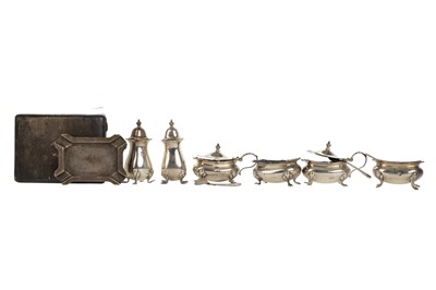 Lot 1212 - GEORGE V SILVER CRUET SET