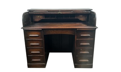 Lot 463 - MAHOGANY ROLL TOP DESK
