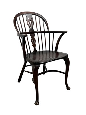 Lot 459 - MAHOGANY STICK BACK ARMCHAIR