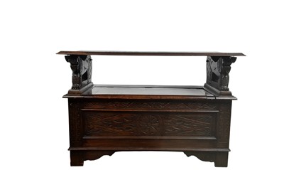 Lot 464 - OAK MONKS BENCH