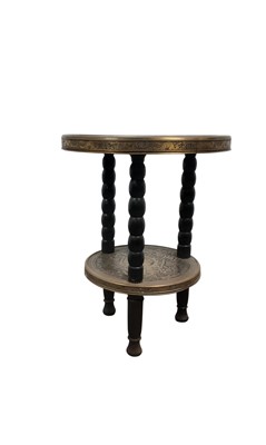 Lot 468 - BENARES BRASS CIRCULAR OCCASIONAL TABLE