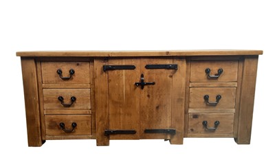 Lot 473 - PLANK TOP SIDE CABINET