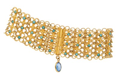 Lot 574 - MIDDLE EASTERN TURQUOISE BRACELET