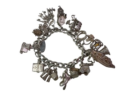 Lot 260 - SILVER CHARM BRACELET