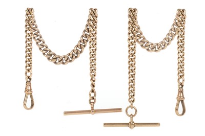 Lot 585 - TWO POCKET WATCH CHAINS