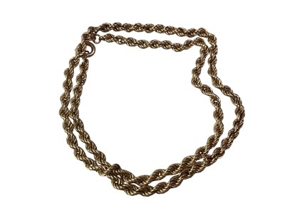 Lot 334 - GOLD ROPE TWIST CHAIN