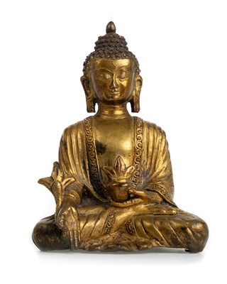 Lot 1660 - CHINESE BRONZE BUDDHA