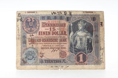 Lot 19 - THE DEUTCH-ASIATISCHE BANK ONE DOLLAR 1907