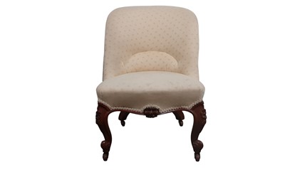 Lot 667 - CREAM UPHOLSTERED DRAWING ROOM CHAIR