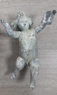 Lot 1302 - TWO LEAD GARDEN FOUNTAIN FIGURES