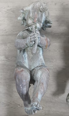 Lot 1302 - TWO LEAD GARDEN FOUNTAIN FIGURES