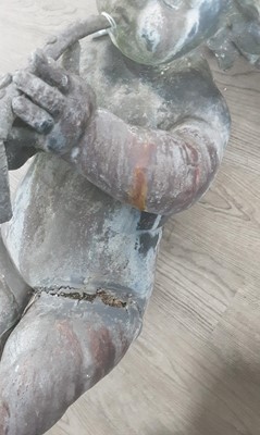 Lot 1302 - TWO LEAD GARDEN FOUNTAIN FIGURES