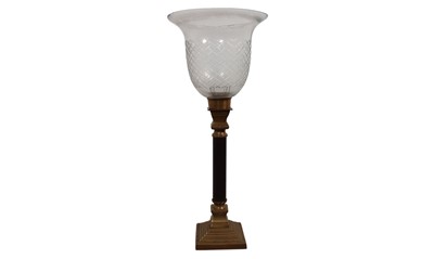 Lot 516 - BRASS HURRICANE CANDLESTICK