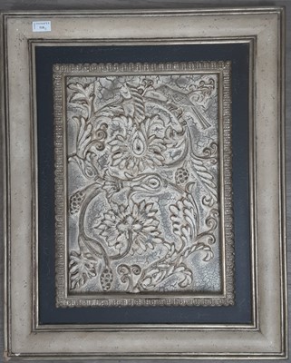 Lot 518 - TWO FRAMED CARVED WOOD WALL HANGINGS