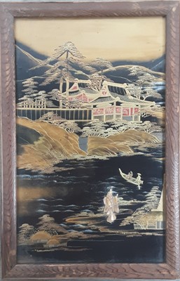 Lot 1664 - PAIR OF JAPANESE GILT LACQUERED PANELS