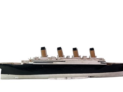 Lot 605 - PAINTED WOOD MODEL OF THE TITANIC