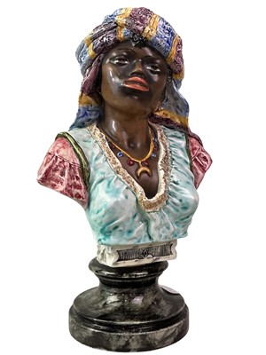 Lot 609 - PAIR OF TERRACOTTA BLACKAMOOR BUSTS