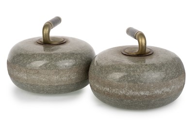 Lot 1337 - PAIR OF AILSA CRAIG GRANITE CURLING STONES