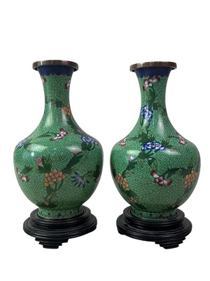 Lot 687 - PAIR OF CHINESE CLOISONNÉ VASE