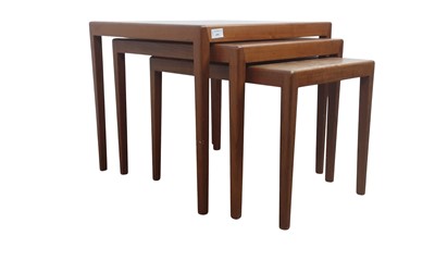 Lot 694 - MID CENTURY TEAK NEST OF TABLES
