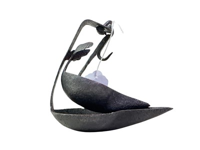 Lot 363 - EARLY IRON PHOEBE OR DOUBLE CRUISE LAMP