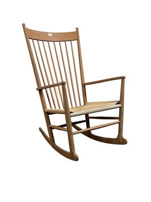 Lot 1571 - HANS WEGNER J16 BEECH AND ELM ROCKING CHAIR