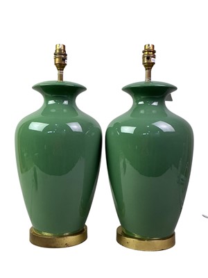 Lot 22 - PAIR OF CERAMIC TABLE LAMPS