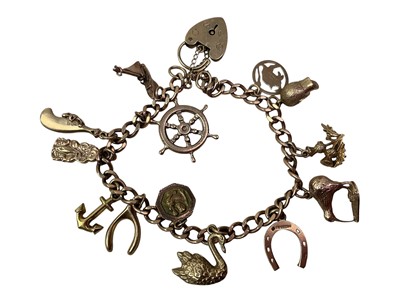 Lot 17 - GOLD CHARM BRACELET