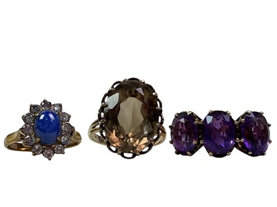 Lot 15 - THREE GOLD DRESS RINGS