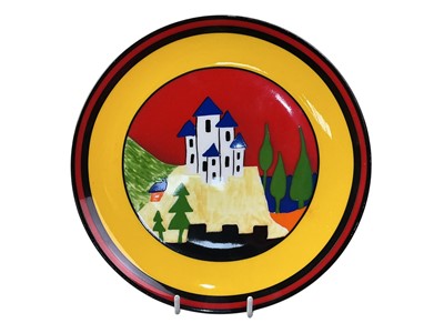 Lot 39 - THREE REPRODUCTION CLARICE CLIFF CERAMIC PLATES