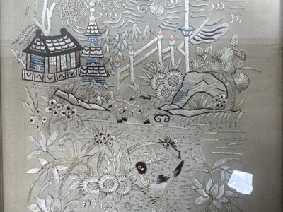 Lot 408 - CHINESE SILK PANEL