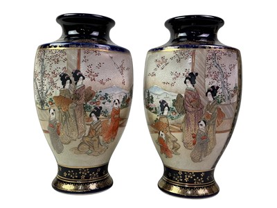 Lot 72 - PAIR OF JAPANESE SATSUMA VASES