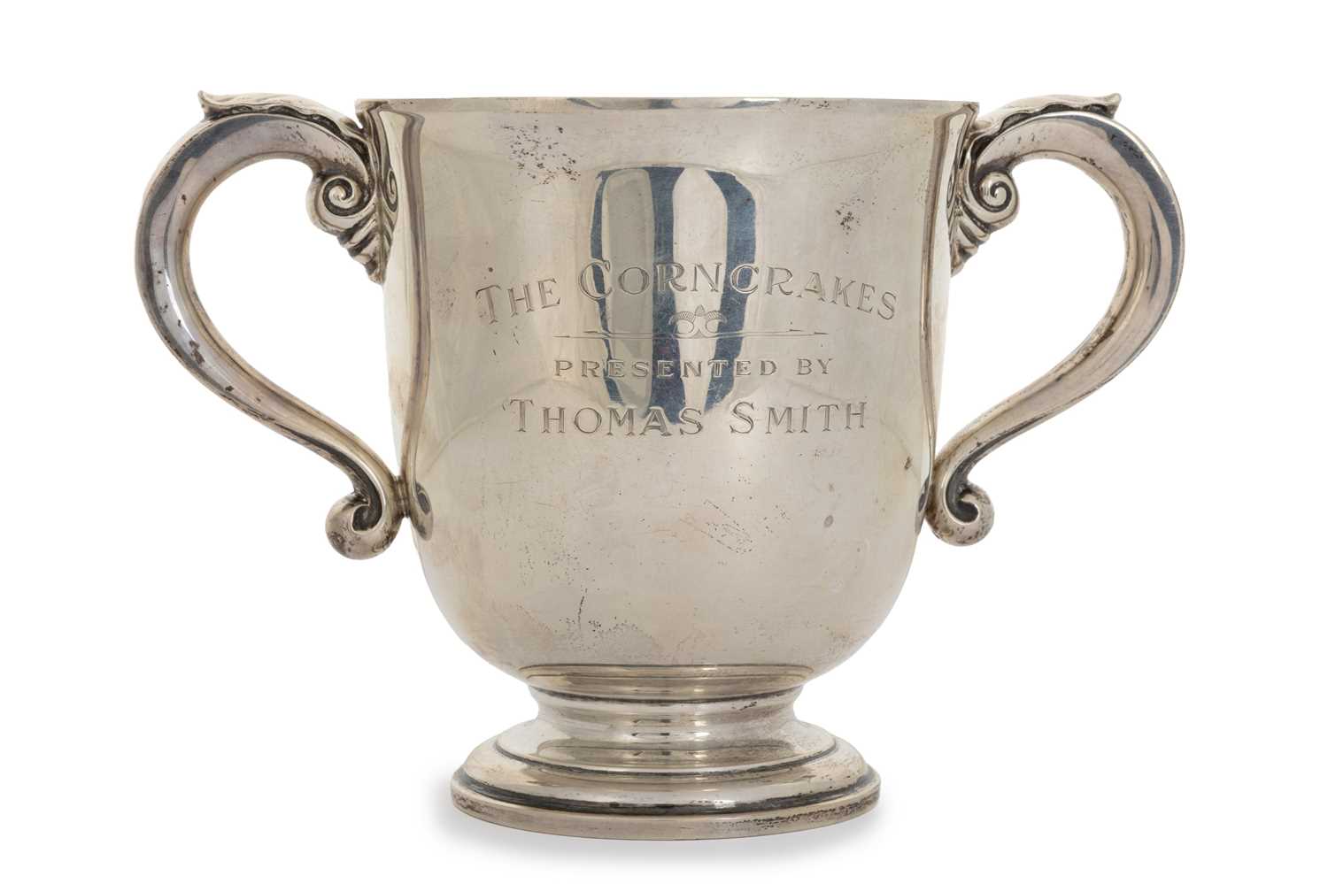 Lot 17 - GEORGE V SILVER TWO HANDLED TROPHY