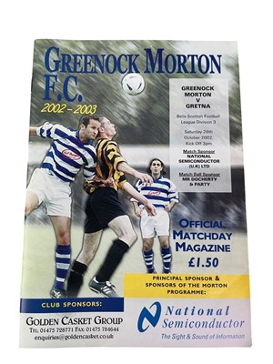 Lot 62 - COLLECTION OF GREENOCK MORTON FC MATCHDAY PROGRAMMES